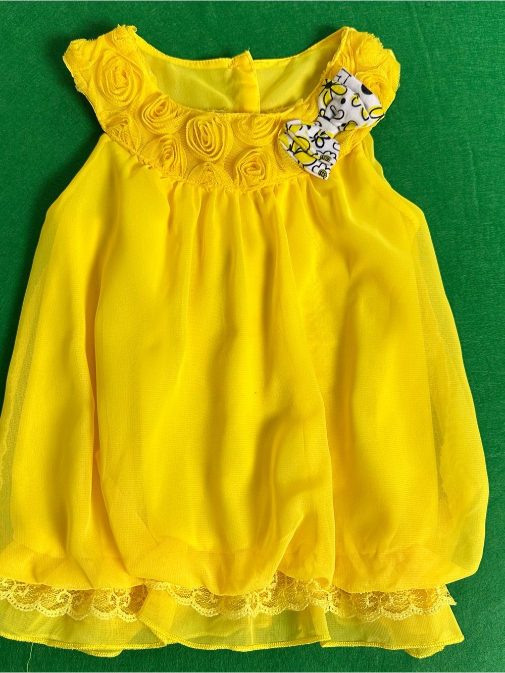 healthtex Yellow Girls' Sleeveless Flower Rosette Chiffon Top